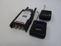 Sony DWR-SO2D Wireless Receiver and 2 Sony DWT -BO1 Wireless Bodypack Transmitters