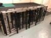 Sections of camera crane track to include:- 2 sections of 2 metre track, 2 sections of 2.5 metre track, 1 section of 2 metre track with ramp and 1 section of 140mm track. Also to include 8 sections of square wooden track platform blocks and 10 sections of - 3