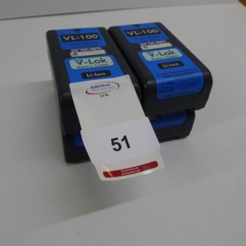4 Hawk Woods VL-100 Lithium Ion Batteries